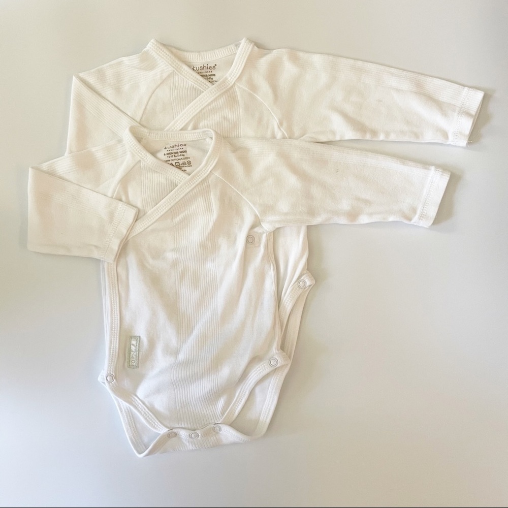Kushies Everyday Layette Wrap Long Sleeve Bodysuit
